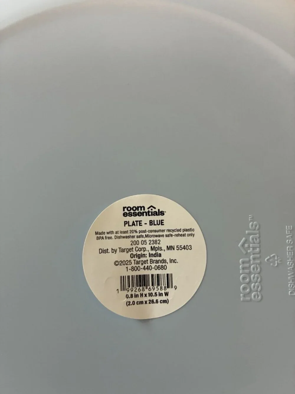 Room Essentials 10.5” Plastic Dinner Plates In Blue Set Of 12